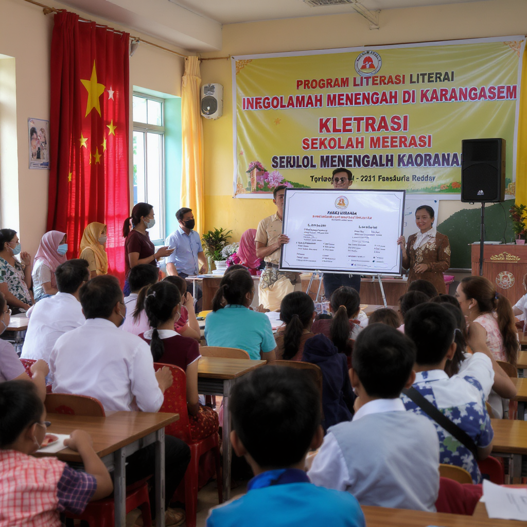 Sosialisasi program literasi di sekolah menengah di Karangasem